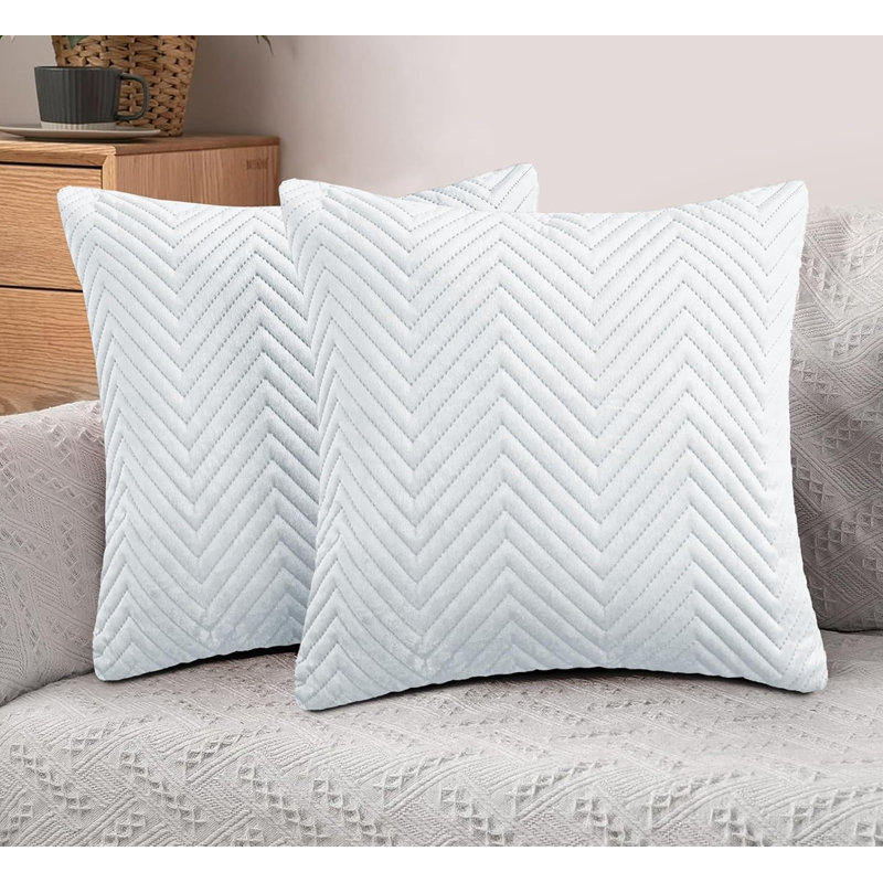 Geometric Grey Cushion, White