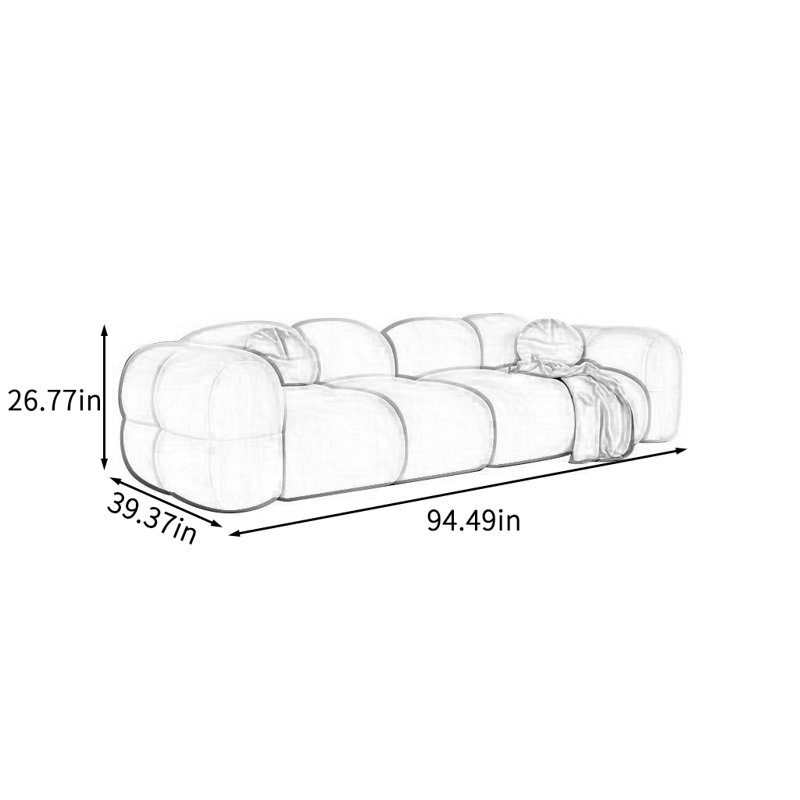 Jelly Fabric Sofa 94.49'' Upholstered Sofa