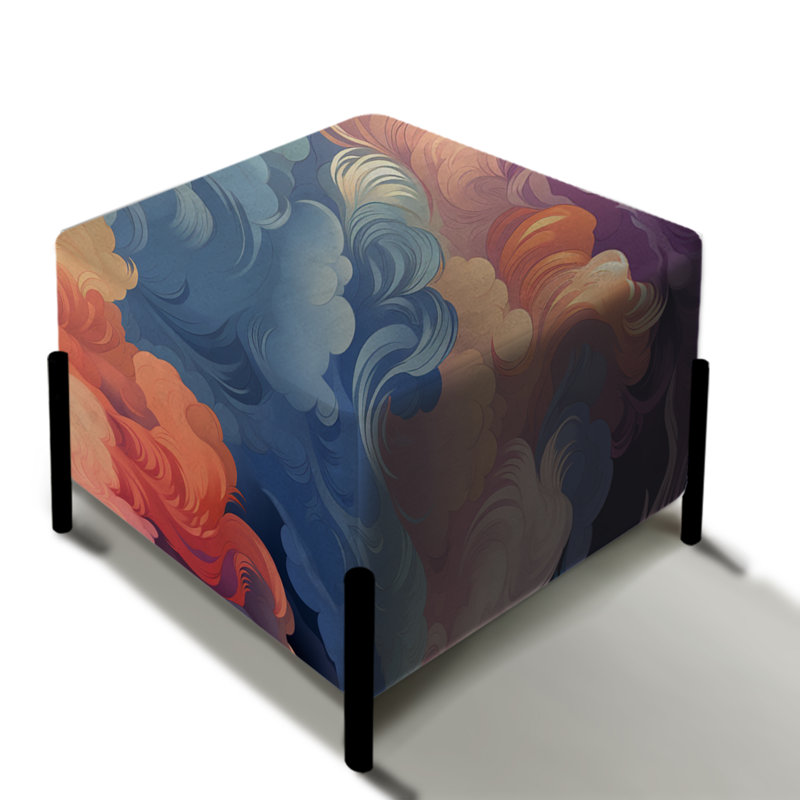 Abstrait multicolore bleu et rose nuage Mirage - repose-pieds carré abstrait