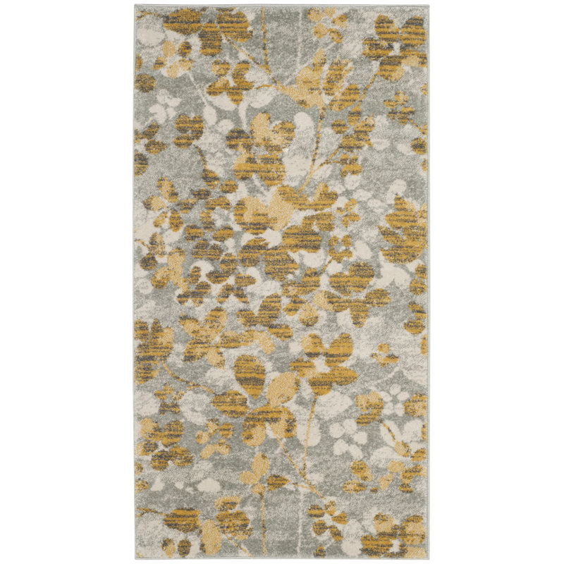 Tapis à fleurs Abdul Performance, Rectangle 2 pi 2 po x 4 pi