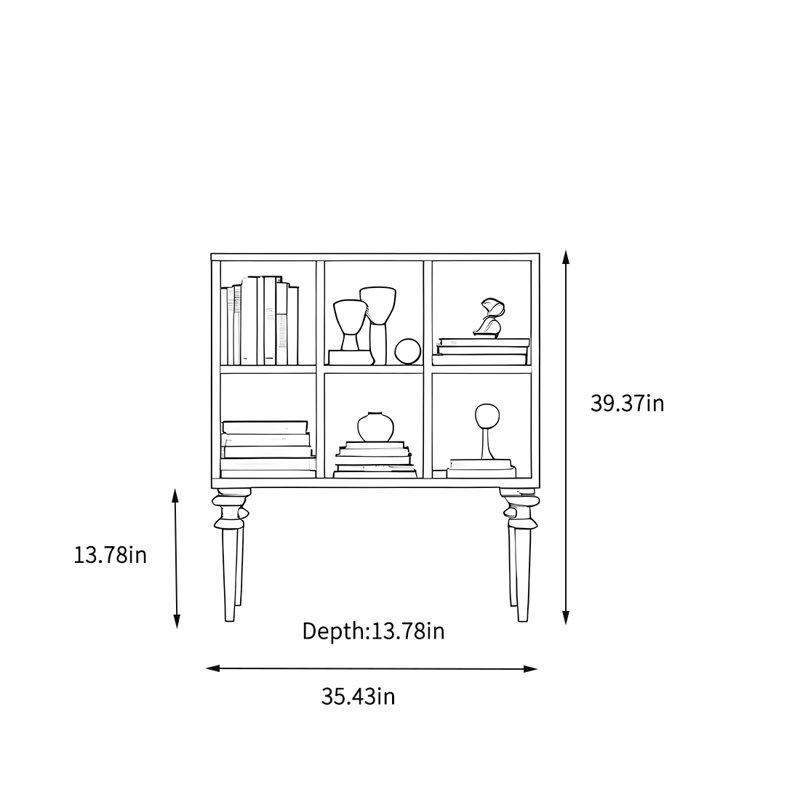 Large-capacity storage cabinet bookcase, Black, (2 Shelves) 39.37"H x 35.43"W x 13.78"D