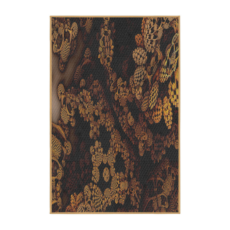 Tapis brun/noir à motifs, Rectangle 2 pi x 3 pi