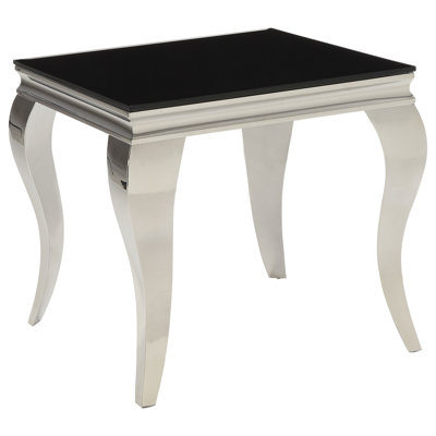 Miyesha Premium Craftsmanship - Table de bout carrée Miyesha chromée et noire