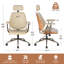 Fauteuil de bureau ergonomique en similicuir de style milieu du siècle et fauteuil de direction pivotant-1741603972