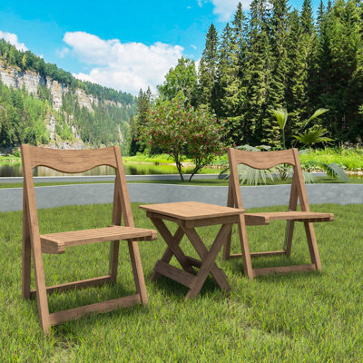 Hips Material Patio Bistro Collection With 2 Chairs And Rectangular Table, Finish For Outdoor In - Design Pool Area