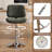 Swivel Adjustable Height Bar Stool, Chenille Fabric Seat with Metal Frame for Kitchen Counter, Modern Green-937292223