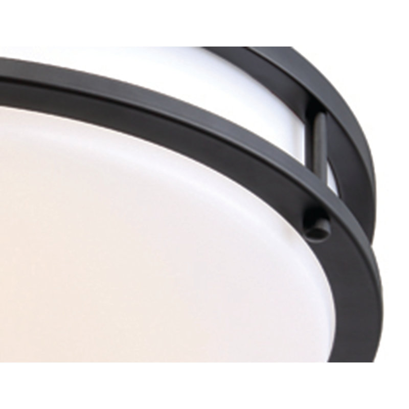 Arjit Acrylic LED Flush Mount, Matte Black, 4.1" H x 16" W x 16" D