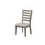 De 2 chaises rembourrées en échelle de style rustique gris avec pieds en bois