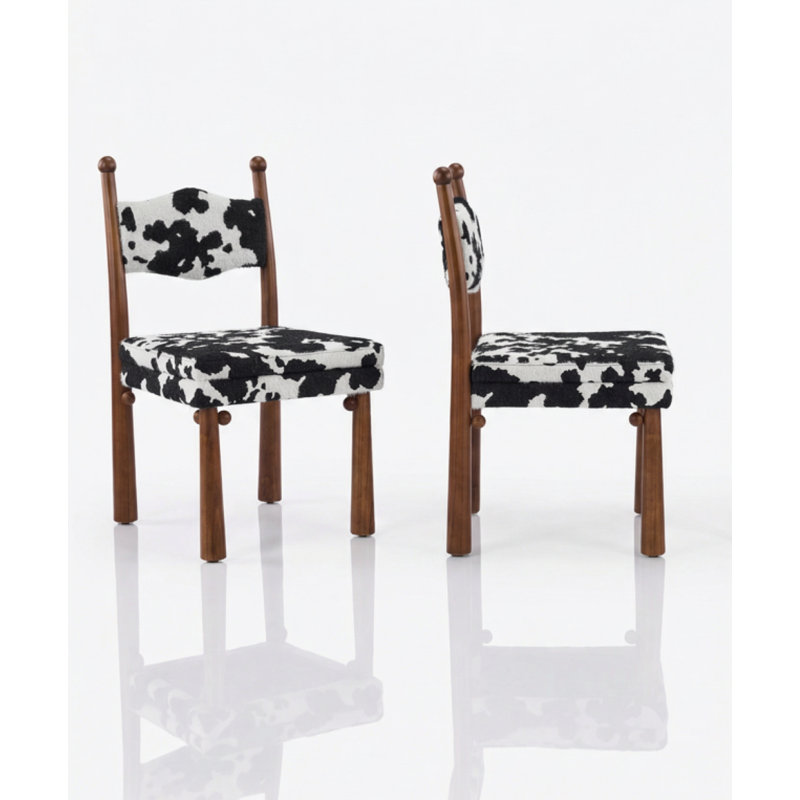 Chaise Kenyatta Bol Sant, Blanc / noir , 2, Noyer