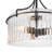 3-light Black Pendant Light With Clear Ribbed Glass