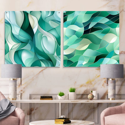 Crysti - ensemble de 2 peintures murales abstraites en acrylique