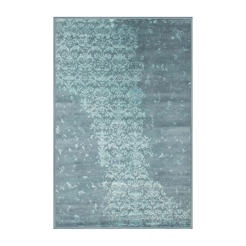 Tapis décoratif gris contemporain, Rectangle 3 pi x 5 pi
