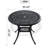 35.43-Inch Cast Aluminum Patio Dining Table With Black Frame And Umbrella Hole