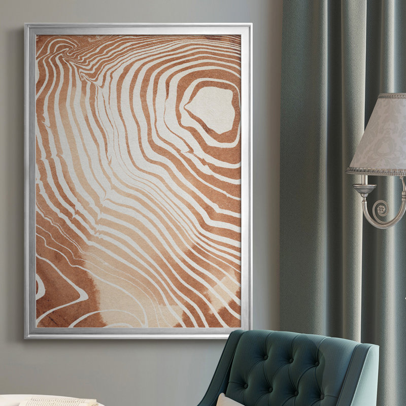 Toile de qualité supérieure avec grain de bois Suminagashi II, prête à être accrochée, H 24,5 po x l 18,5 po x P 1 po