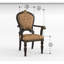 Fauteuil traditionnel de 2 places pour la salle à manger, finition cerisier, basculement doré, siège d'une largeur de 22 po, profondeur de 18,5 po, multicolore de 24,5 po