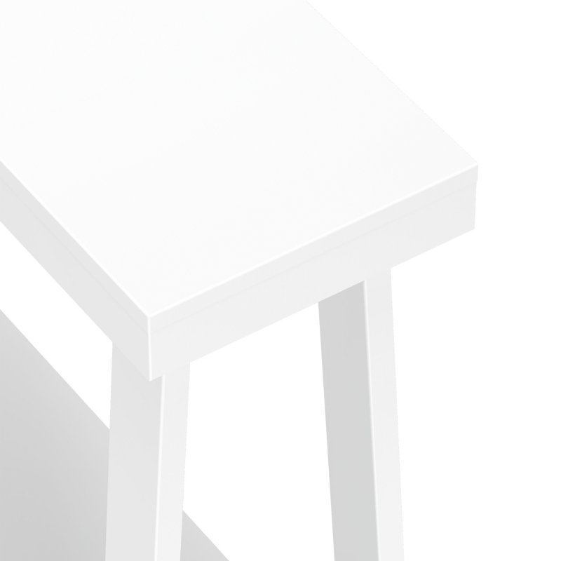 Beckett Solid Wood Console Table with Shelf, 32" H x 46.25" W x 12" D, White