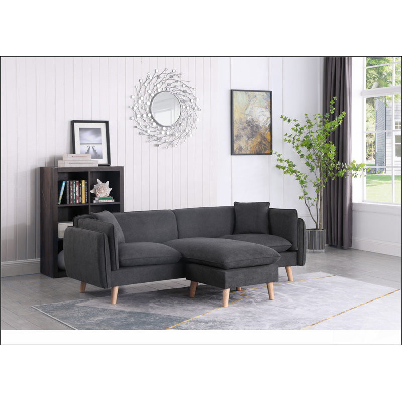 Canapé modulaire en tissu gris foncé Brayden