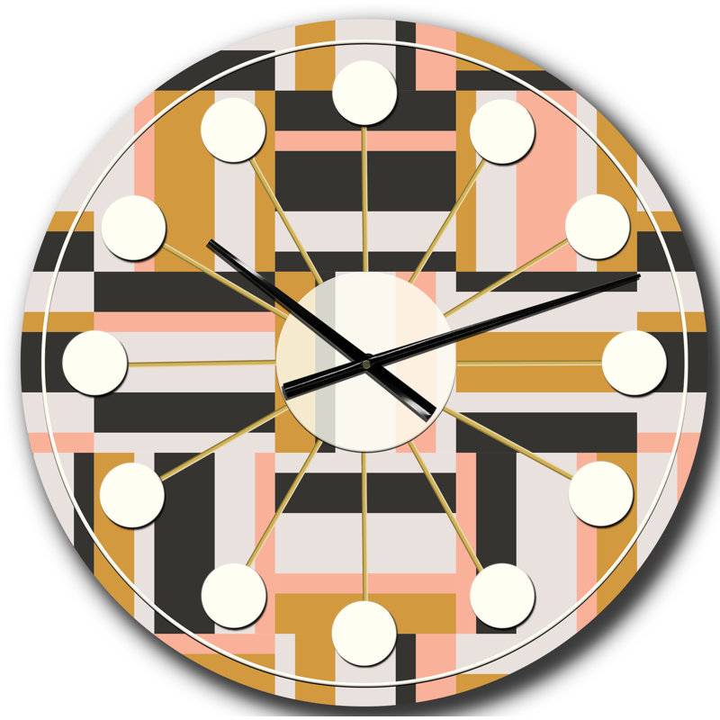 Abstrait horloge murale rétro rétro géométrique, Grand