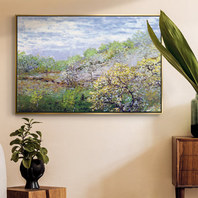 Pommiers en fleurs, 1873, reproduction d'art sur toile