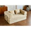 Lit pliant en velours côtelé, 5 en 1 multifonctionnel, sans montage, support pour s'asseoir, canapé convertible beige pour salon, cadre, utilisable en position assise et couchée, appartement