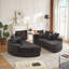 Fauteuil inclinable rond en velours côtelé de 78,5 pouces, convertible en deux fauteuils inclinables, canapé-lit 2 en 1, conception de coussin pour le cou avec cinq coussins décoratifs-1062220757