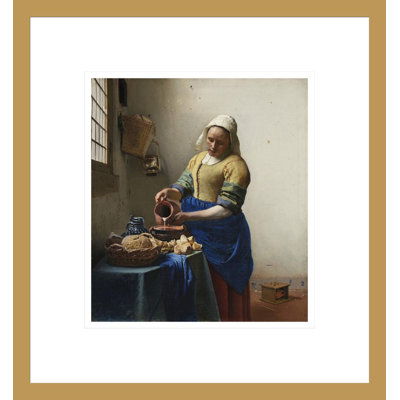 The Milkmaid by Johannes Vermeer -Framed Giclee Print