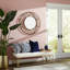 Miroir mural moderne en métal et verre avec cadre ajouré - Accent décoratif rond contemporain.-867420409