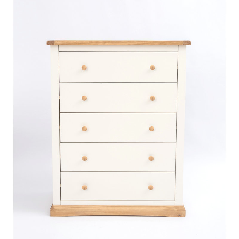 5 Drawer 90cm W Chest, White