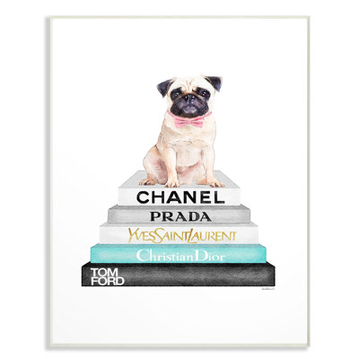 «Bookstack with Pug», reproduction