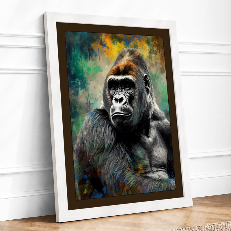 Gorilla's Gaze Modern - Print, A2 - 59.4 x 42.0 cm, White