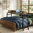 Queen Size Height Adjustable Mobile Overbed Desk, Lockable Smooth-Rolling Wheels & Waterproof Scratch-Resistant Tabletop, Fits Bedroom