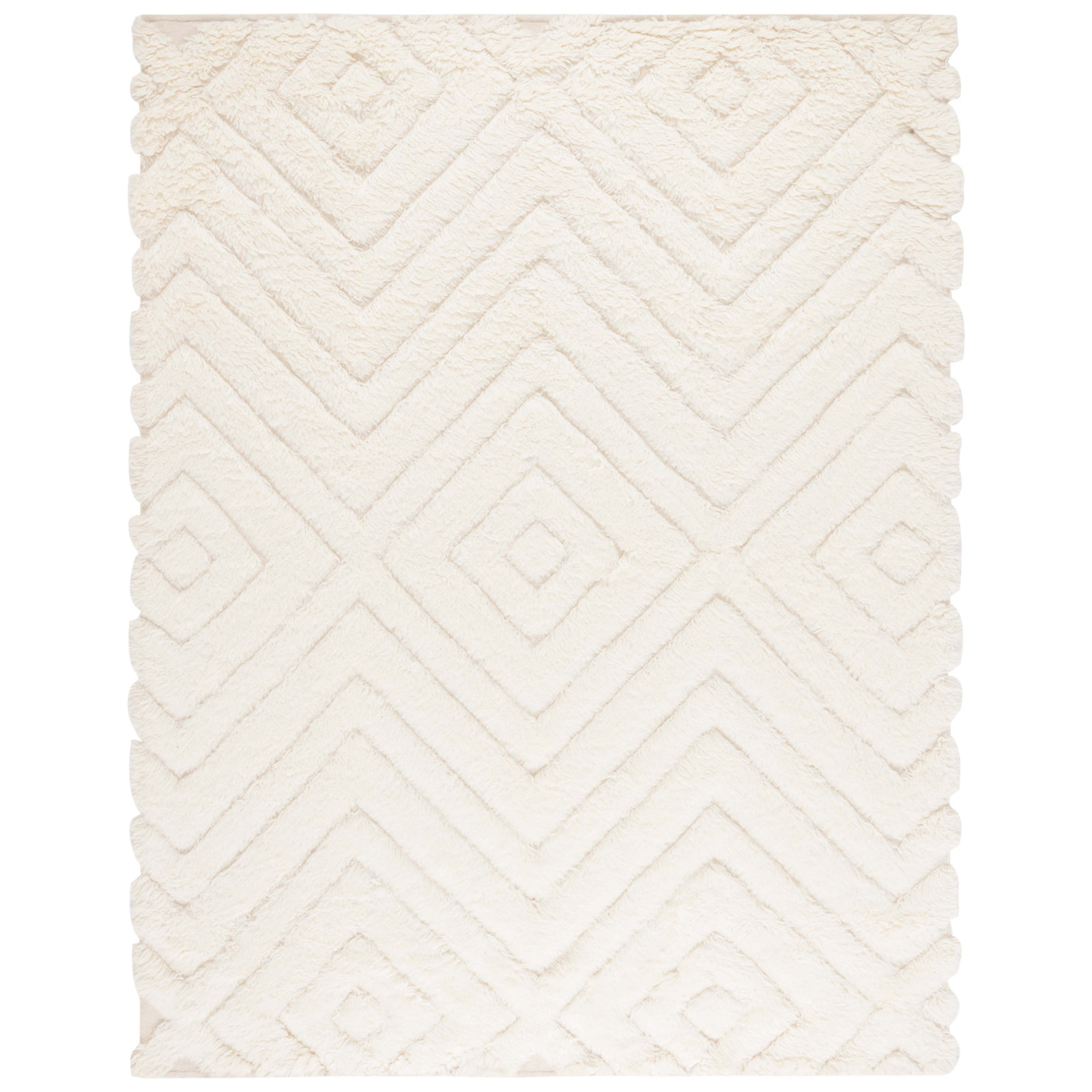 Dabria Handmade Wool Ivory Rug, Rectangle 8' x 10'