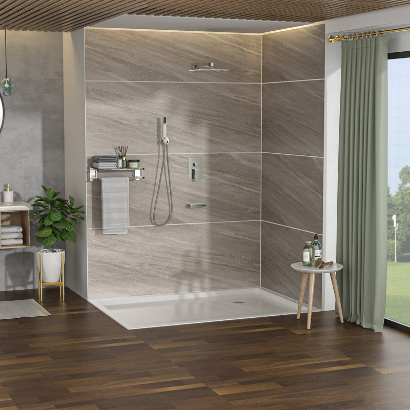Système de douche complet à aiguilleur, Nickel brossé