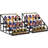 4-Tier Coffee Syrup Rack Organizer For Liquor Bottles, Spices, And Kitchen Condiments - Durable Metal Frame With Rustic Wood Base - Space-Saving Design Holds 16 Bottles