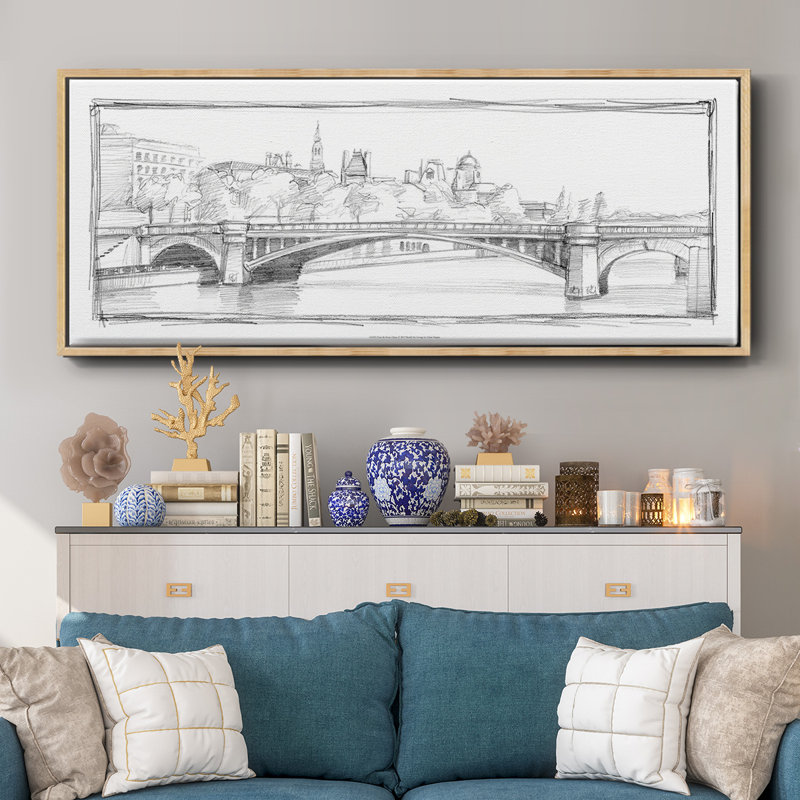 Pont de Notre Dame- Framed Canvas, 24" H x 60" W