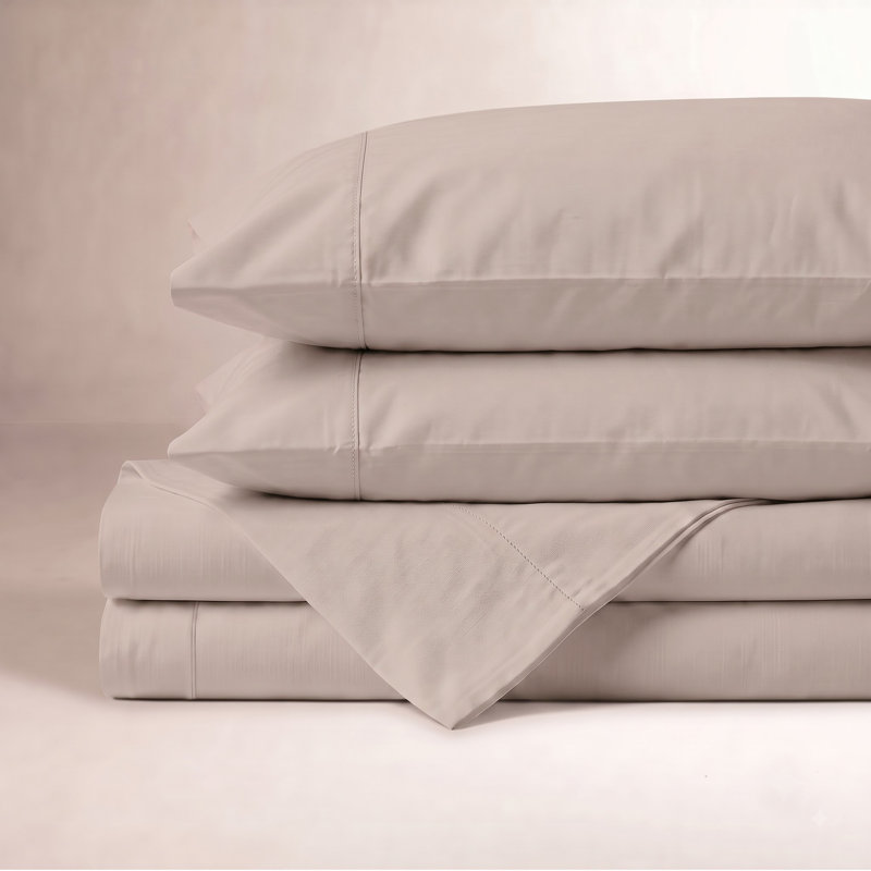Ensemble de draps Ultimate Percale 100% coton, Ensemble de draps pour grand lit avec 2 taies d'or, Rougir