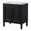 Meuble-lavabo 30 po avec lavabo, deux portes avec tablette, charnières de porte à fermeture en douceur, style rétro, noir-1003238525