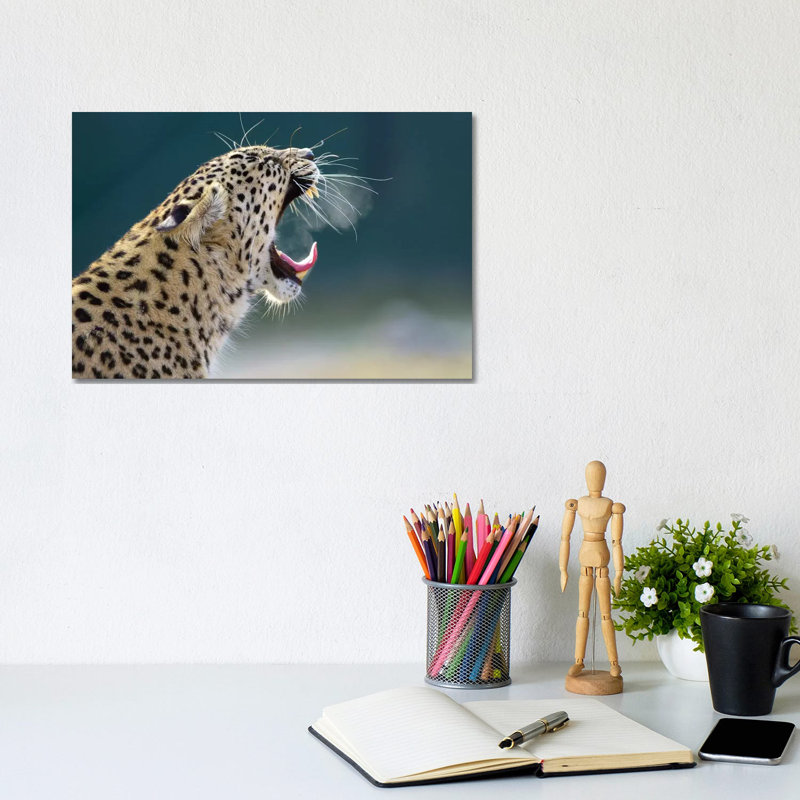 Smoking Leopard by Goran Anastasovski - Wrapped Canvas Print, 20.32 cm H x 30.48 cm W