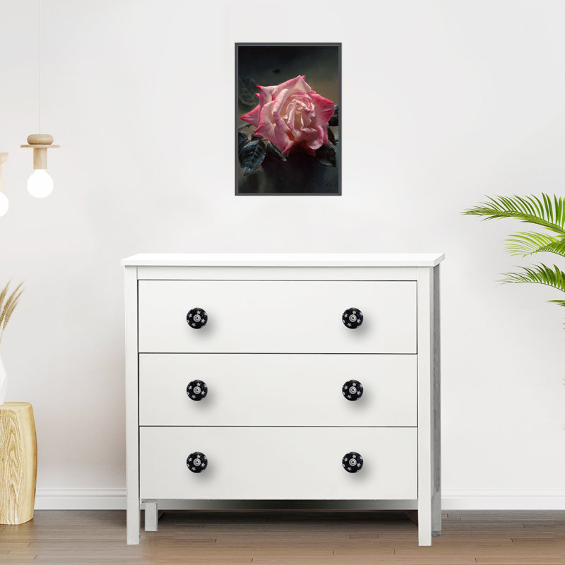 Hand-Painted Ceramic Round Knob with Mounting Hardware