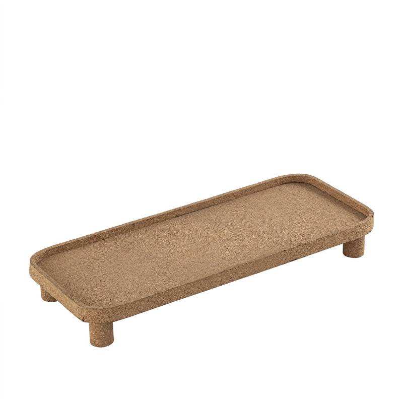 Plateau rectangulaire en liège large, L 7,5 po x P 18,5 po x H 2,25 po