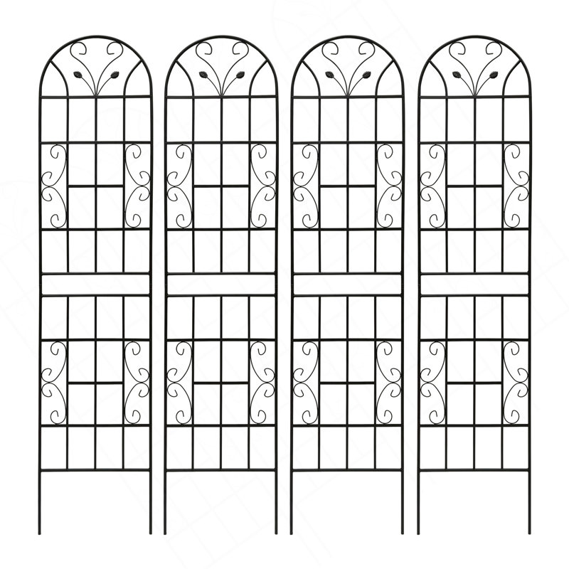 Paquet de 4 treillis de jardin en métal 86,7 "x 19,7" antirouille pour plantes grimpantes