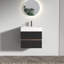 Meuble-lavabo mural flottant 24 po avec double tiroir noir doux | Idée de cadeau