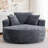 Round Accent Chair, 360 Swivel Chenille Barrel Chair, Fluffy Modern Sleeper for Living Room, Bedroom, Reading Room and Lounge-1621068488