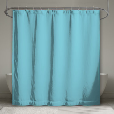 Solid Light Blue Shower Curtains Extra Long