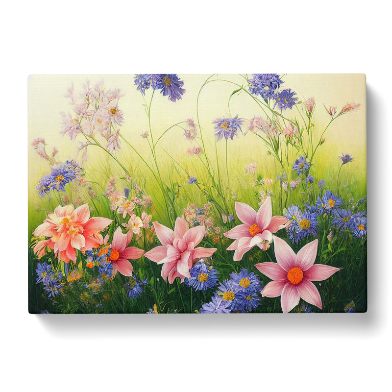 Joyful Wild Flowers - Wrapped Canvas Painting, 35cm H x 50cm W x 3cm D