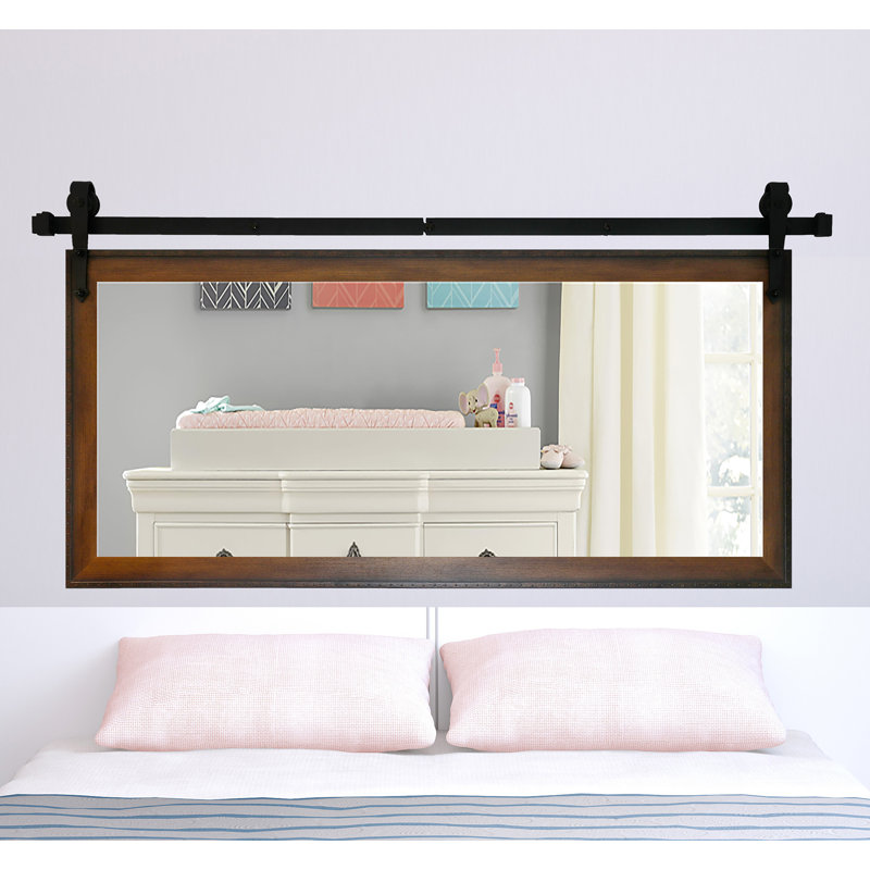 Lanphear Solid Wood Frame Rectangle Wall Mirror, 31" H x 66" W