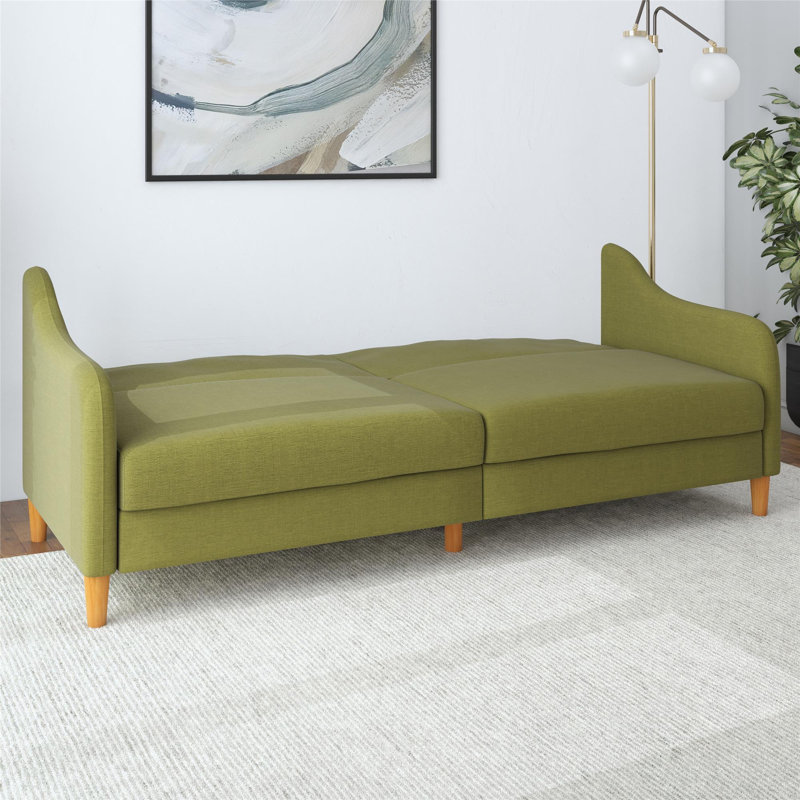 2 Seater Linen Blend Sofa, Green Linen