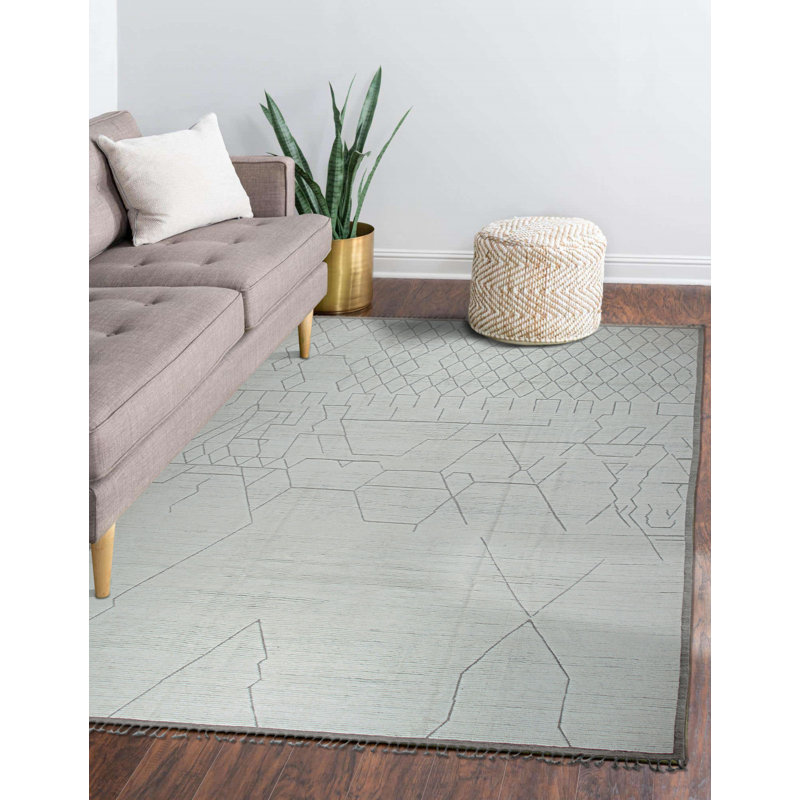Refined Marrakech Beige Hand-Knotted Wool Contemporary Transitional Area Rug