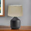 Abat-jour ovale en lin brun foncé-122873444