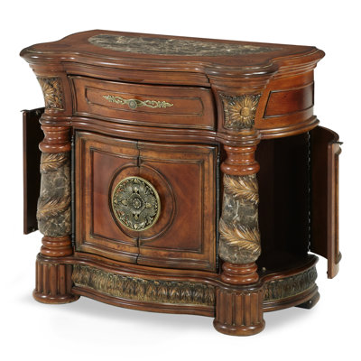 Villa Valencia Bedside Chest & Mirror Set